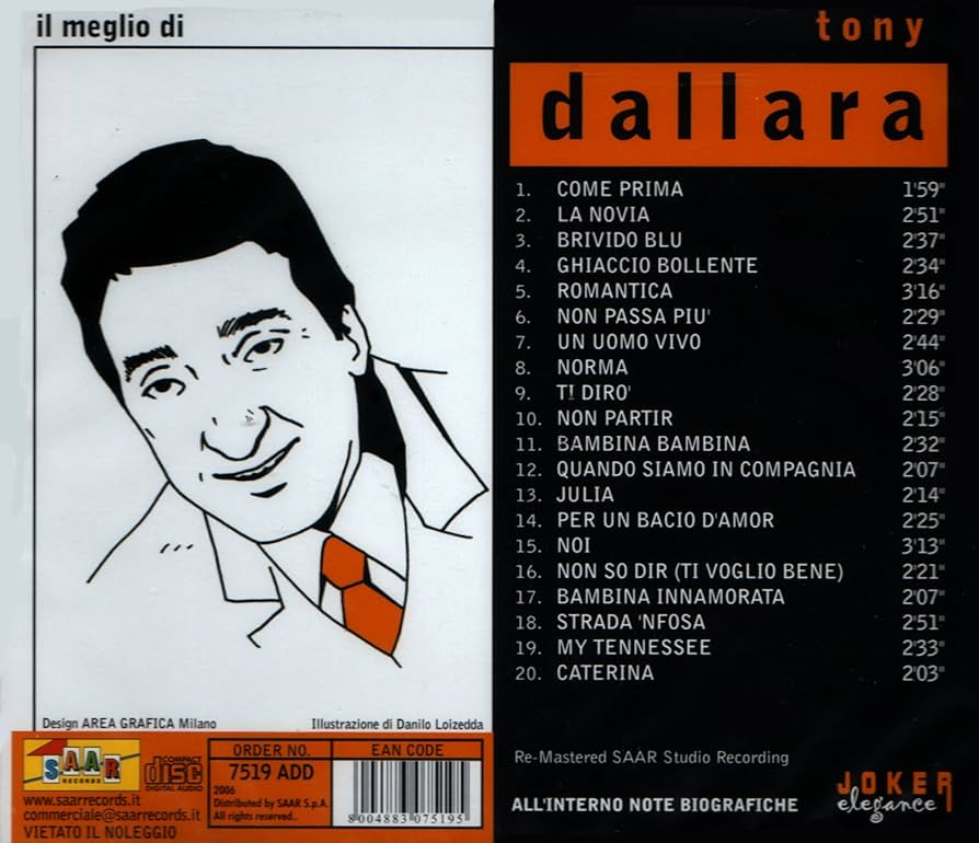 伊CD Tony Dallara Greatest Hits  RSCD8019 Replay Music Special /00110 Tony Dallara - Il Meglio Di Tony Dallara - Amazon.com Music